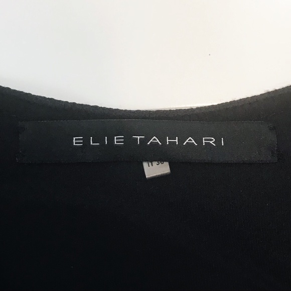 Elie Tahari Black Ruffle Cocktail Dress LBD Size 0 - Picture 7 of 8